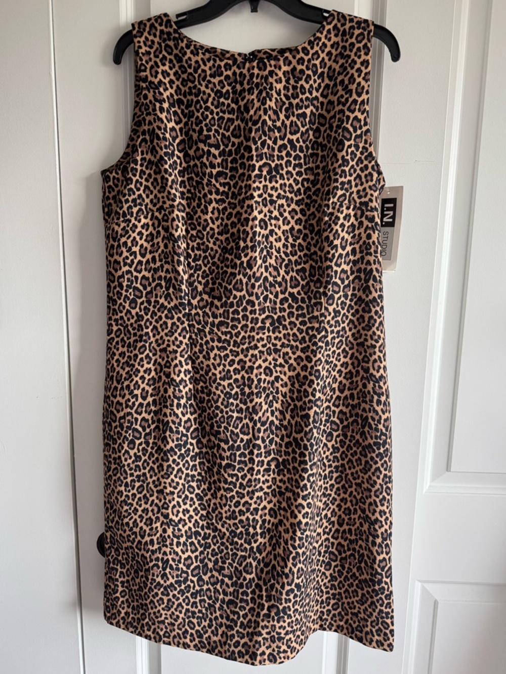 I.N. Studio Leopard Print Midi Dress in Tan and Black